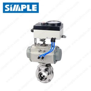 1.5 Tri Clamp Butterfly Valve, Horizontal Actuator with IL-TOP-S (Square EP Positioner)