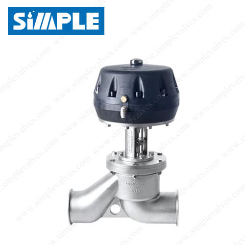 3in Hygienic Globe Valve, Pneumatic Type, Plastic or Stainless Actuator