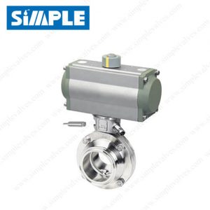 Air Actuated Sanitary Butterfly Valve with Horizontal Actuator + Proximity Switches
