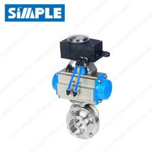 Dairy Butterfly Valve with Horizontal Actuator and C-TOP-S (Square C-TOP)