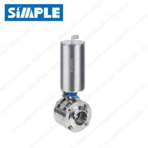 Food Grade Butterfly Valves with Pneumatic Vertical Actuator, Sandwich Design
