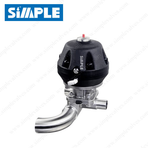 Hygienic Diaphragm Valves with 3-way U Body, Pneumatic Operation Hygienic Diaphragm Valves with 3-way U Body, Pneumatic Operation