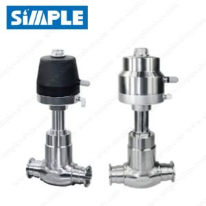 Hygienic Globe Valve, Pneumatic Type, Plastic or Stainless Actuator