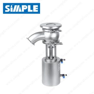 Pneumatic Milk Tank Outlet Valve, Ball Body, Falling Stem