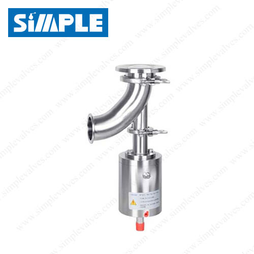 Pneumatic Sanitary Tank Bottom Valve, Elbow Body Pneumatic Sanitary Tank Bottom Valve, Elbow Body
