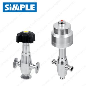 Sanitary 3-way Globe Valve, Manual or Pneumatic Type