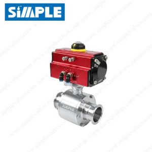 Sanitary Ball Valve with Pneumatic Actuator, Horizontal Type
