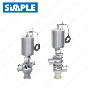 Sanitary Divert Seat Valve with Proximity Switches, Pneumatic Operated