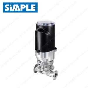 Sanitary Electric Diaphragm Valve with Tri-clamp Ends, Automatic Return