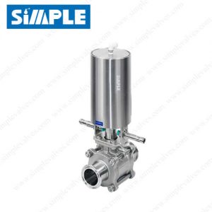 Sanitary Encapsulated Ball Valve, Pneumatic Type, SS Vertical Actuator