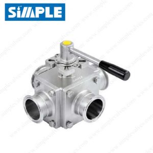 Sanitary Multi Port Ball Valve, 4-way Ball Valve, Manual Type