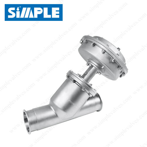 Sanitary Pneumatic Angle Seat Valve with Diaphragm Actuator Sanitary Pneumatic Angle Seat Valve with Diaphragm Actuator