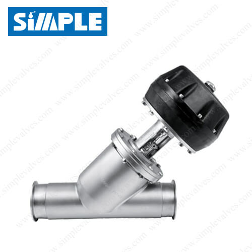 Sanitary Pneumatic Angle Seat Valve with Plastic Actuator Sanitary Pneumatic Angle Seat Valve with Plastic Actuator