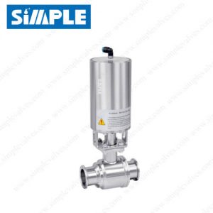 Sanitary Stainless Steel Ball Valves, Pneumatic Type with Vertical Actuator