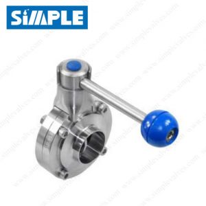 Sanitary Stainless Steel Butterfly Valves, Butt-weld Ends, Pull Handle