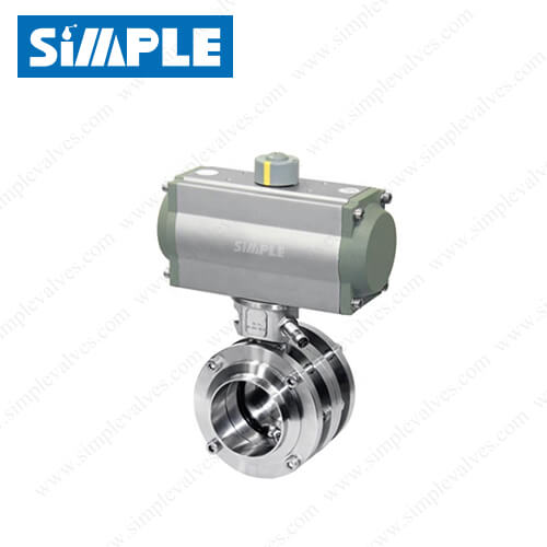 Sanitary Stainless Steel Valves, Sandwich Design with Pneumatic Horizontal Actuator Sanitary Stainless Steel Valves, Sandwich Design with Pneumatic Horizontal Actuator