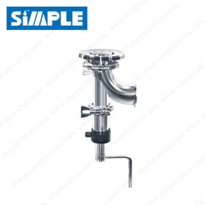 Sanitary Tri-clamp Tank Bottom Valve, Elbow Body, Manual Type