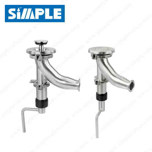 Sanitary Tri-clamp Tank Bottom Valve, Elbow Body, Rising Stem