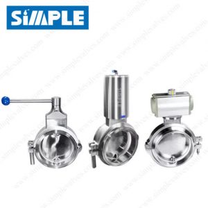 Ultra Sanitary Butterfly Valve for Powder Application, Manual or Pneumatic Operation