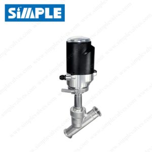 Sanitary Electric Angle Seat Valve with Tri-clamp Ends