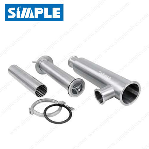 SV-14LC Sanitary Tri Clamp Strainer, L Type Filter Parts View